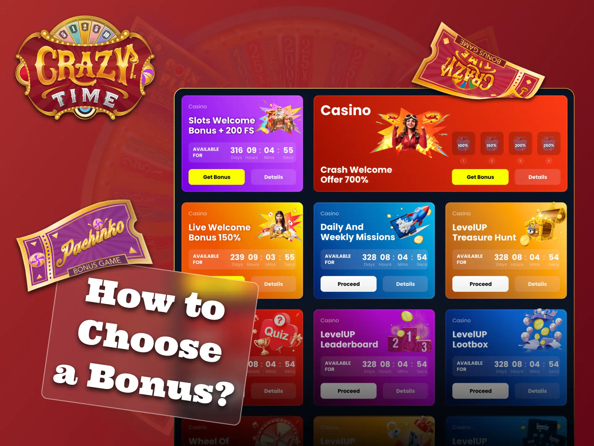 Find out how to choose Crazy Time bonus.