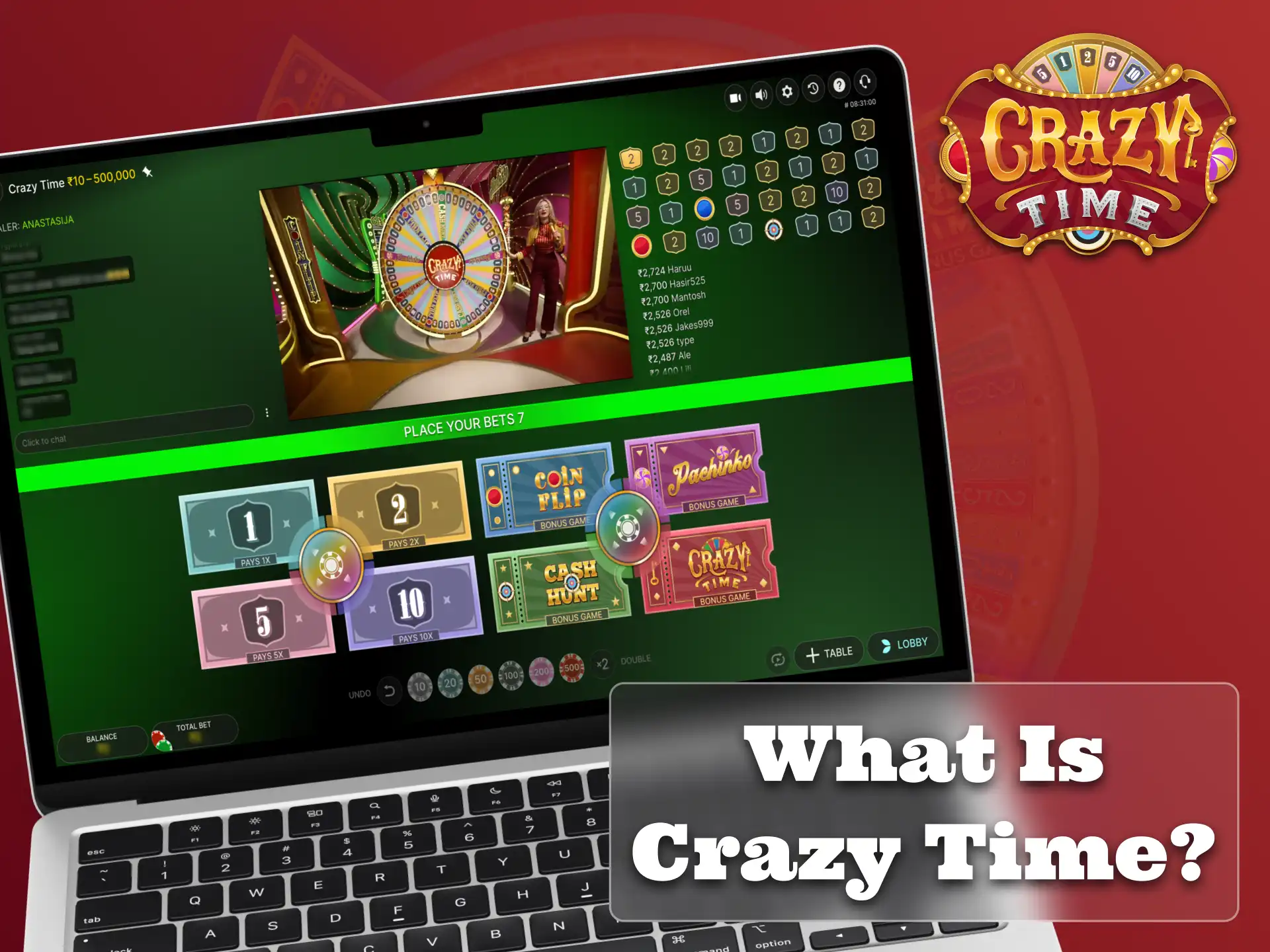 Crazy Time is a live game from Evolution Gaming.
