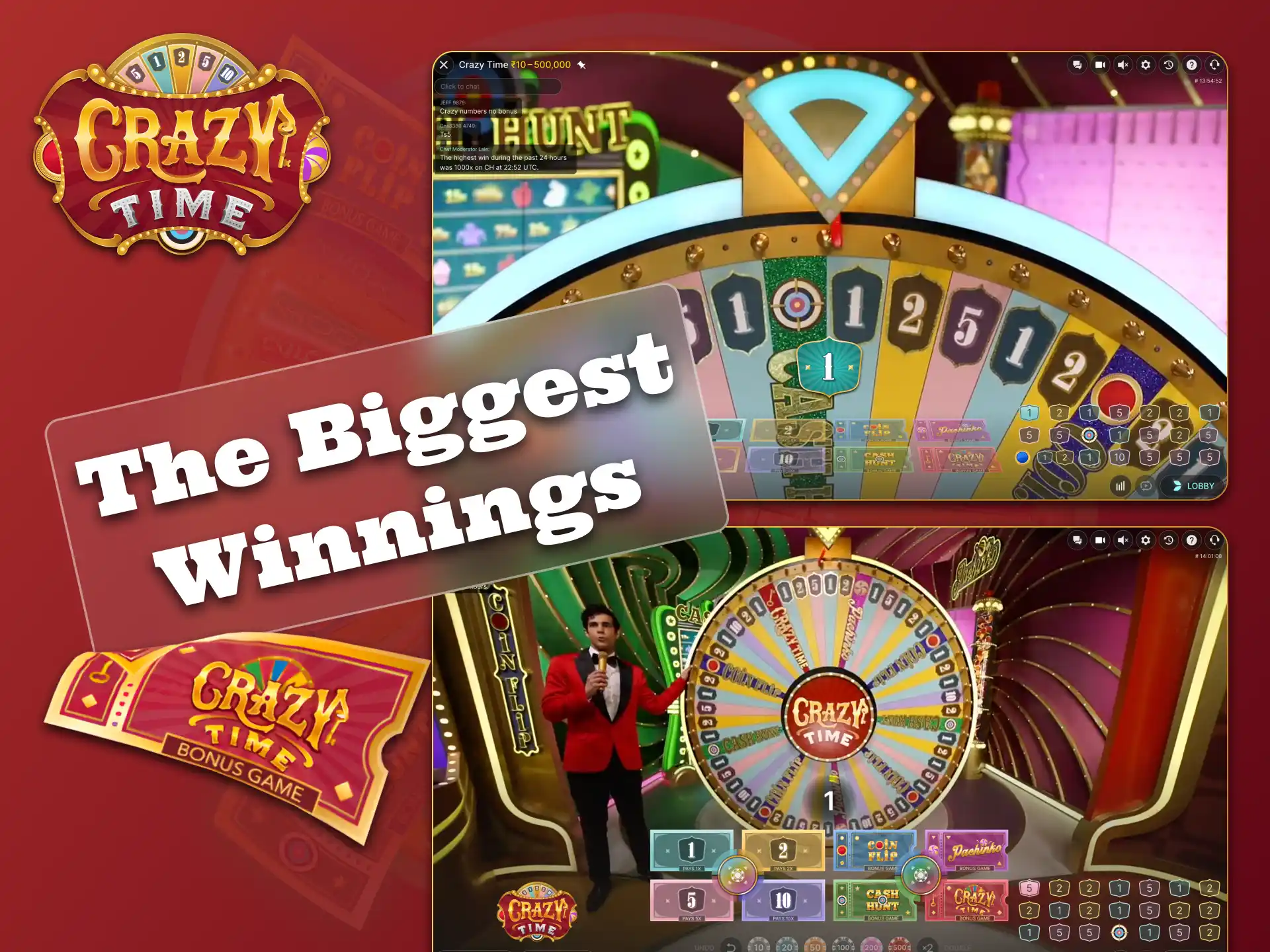 Find the highest recorded wins from Crazy Time game.