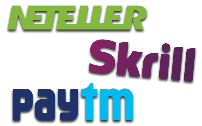 Wallets like Skrill, Neteller, PayTM are popular.