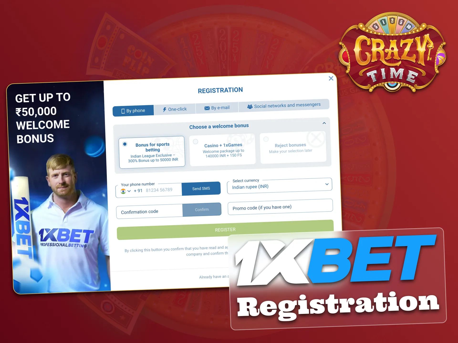 You can play Crazy Time at 1xBet casino.
