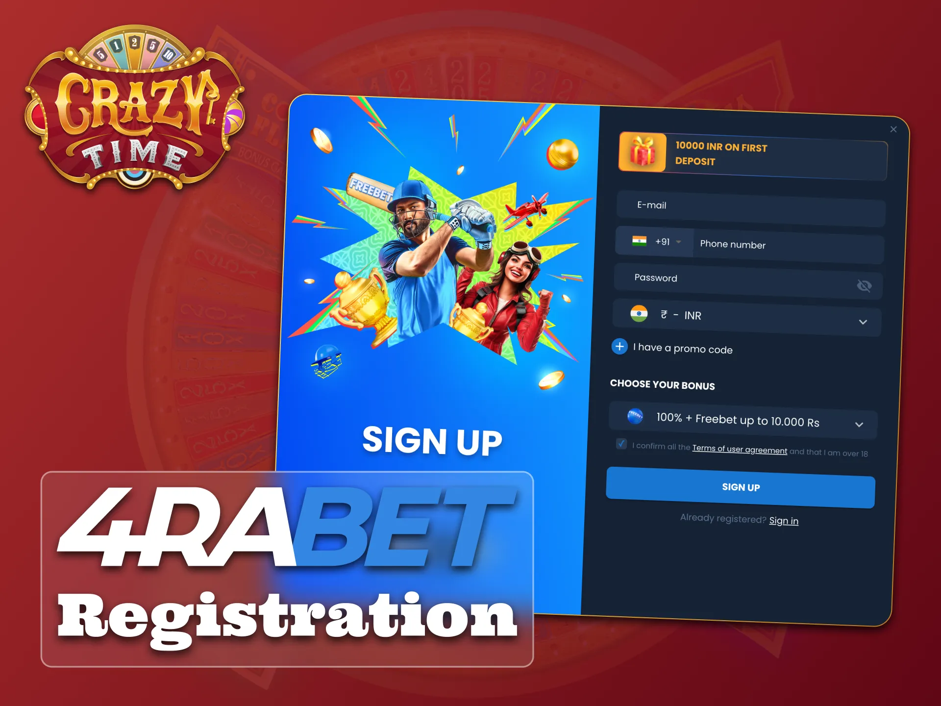 Start playing Crazy Time game at 4Rabet.