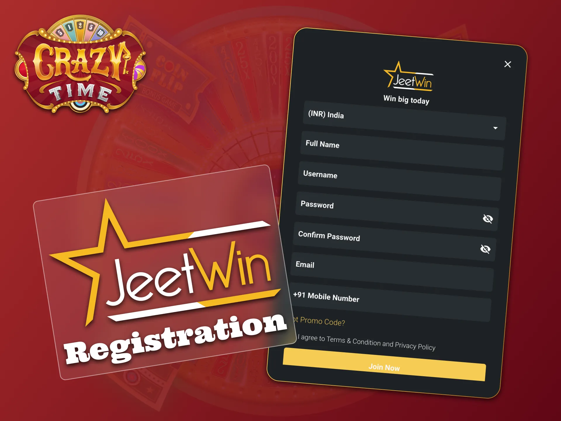 Go to JeetWin official website to play Crazy Time.