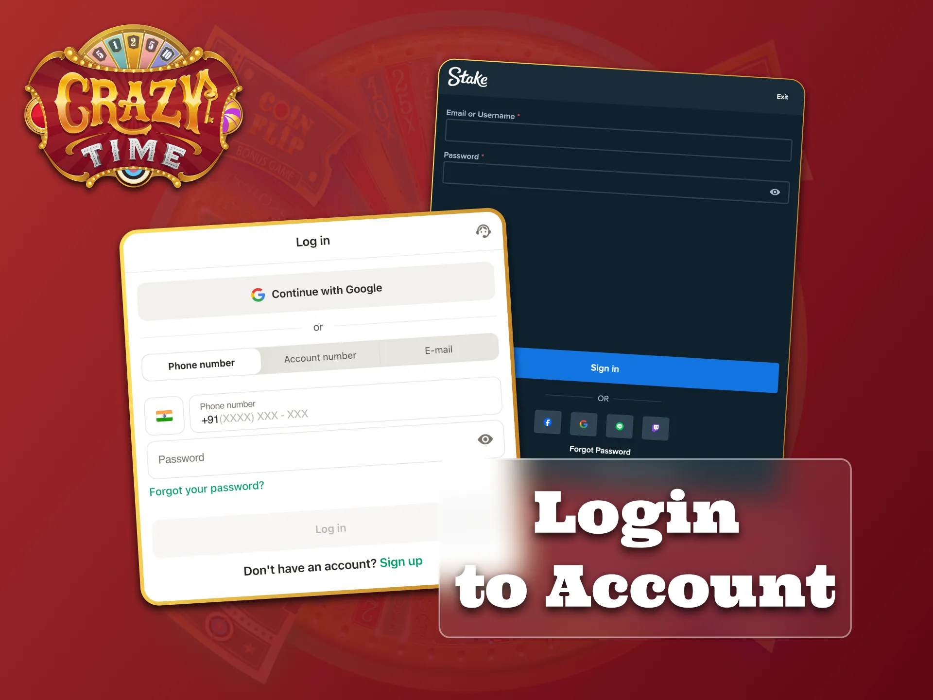 Crazy Time login is required to join the live game.