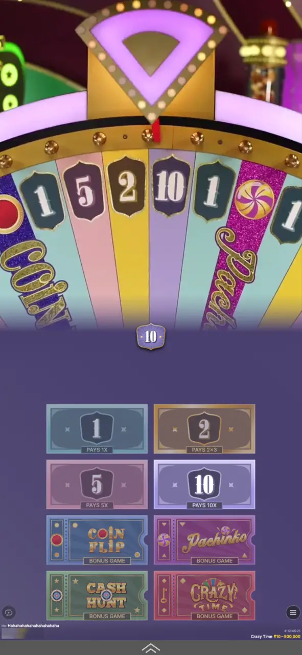 Place your bets on Crazy Time at 1Win.