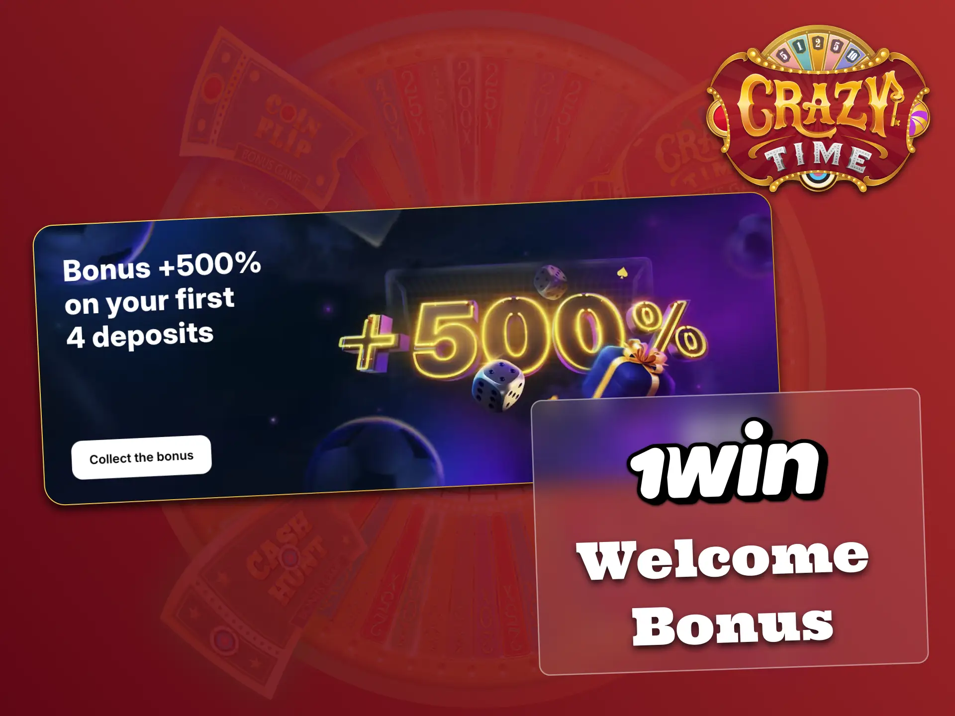 Activate 1win bonus now, start Crazy Time with extra funds.