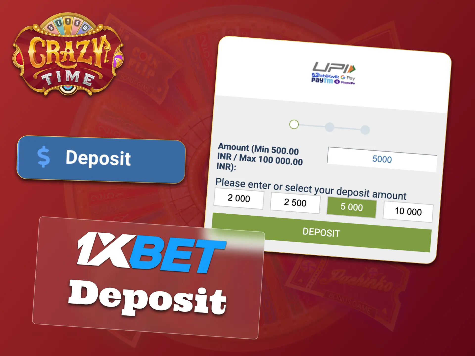 Start Crazy Time on 1xBet, deposit safely now.