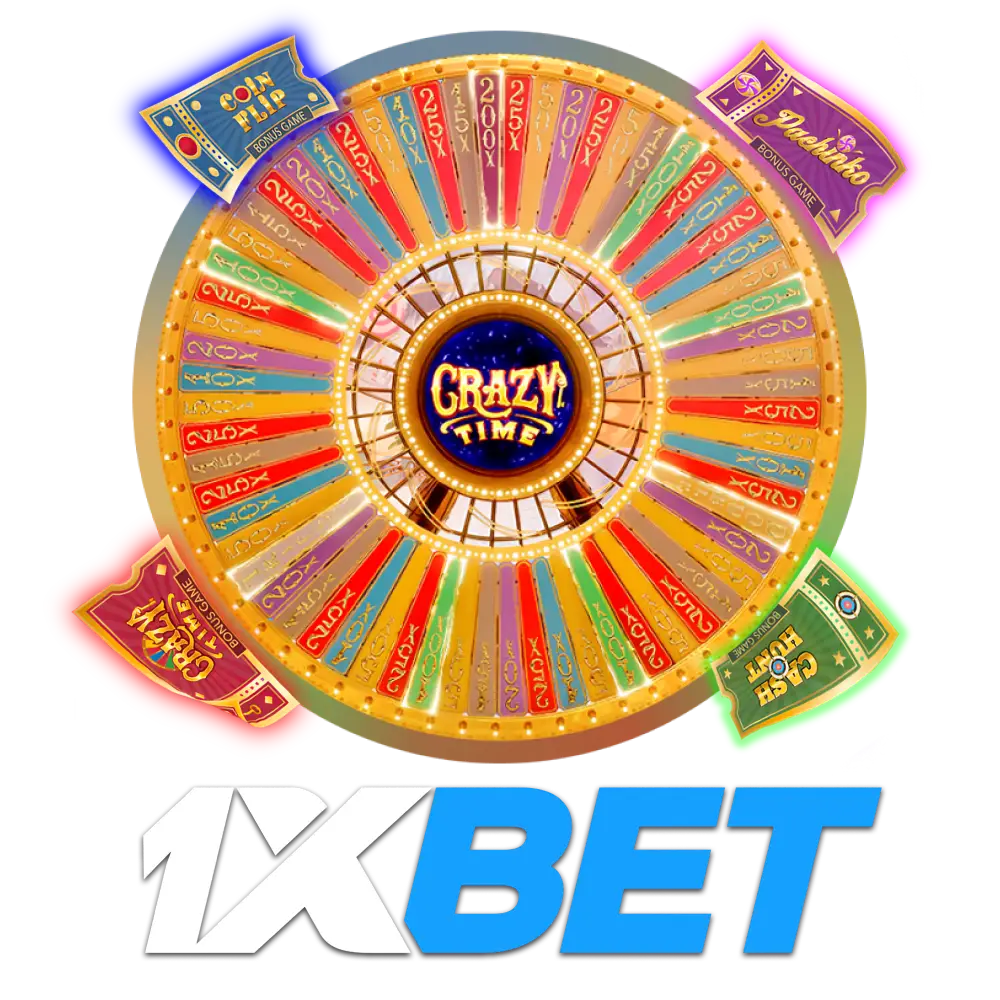 Join 1xBet casino to enjoy Crazy Time live rewards.