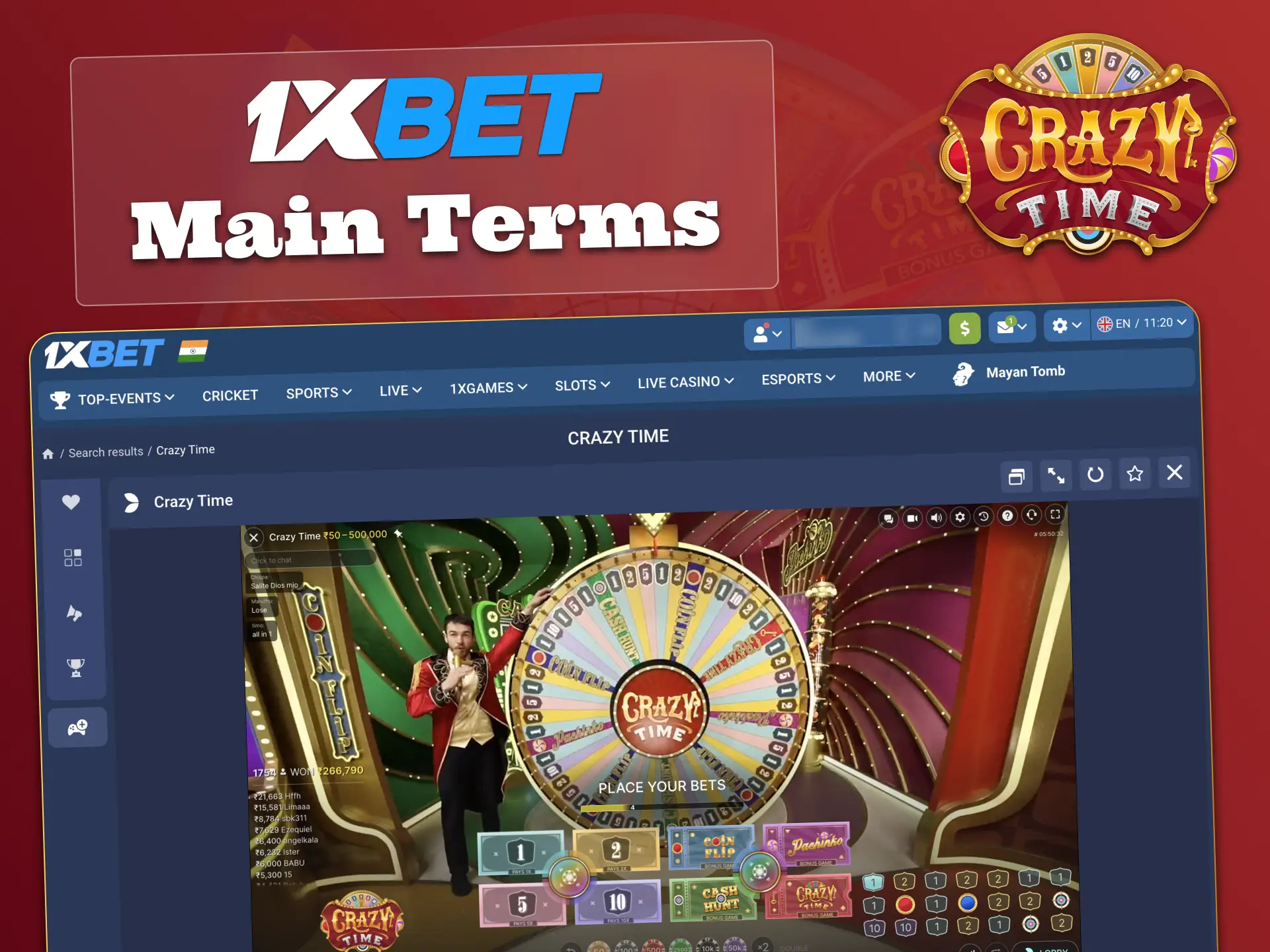 Avoid fraud and enjoy Crazy Time at 1xBet securely.