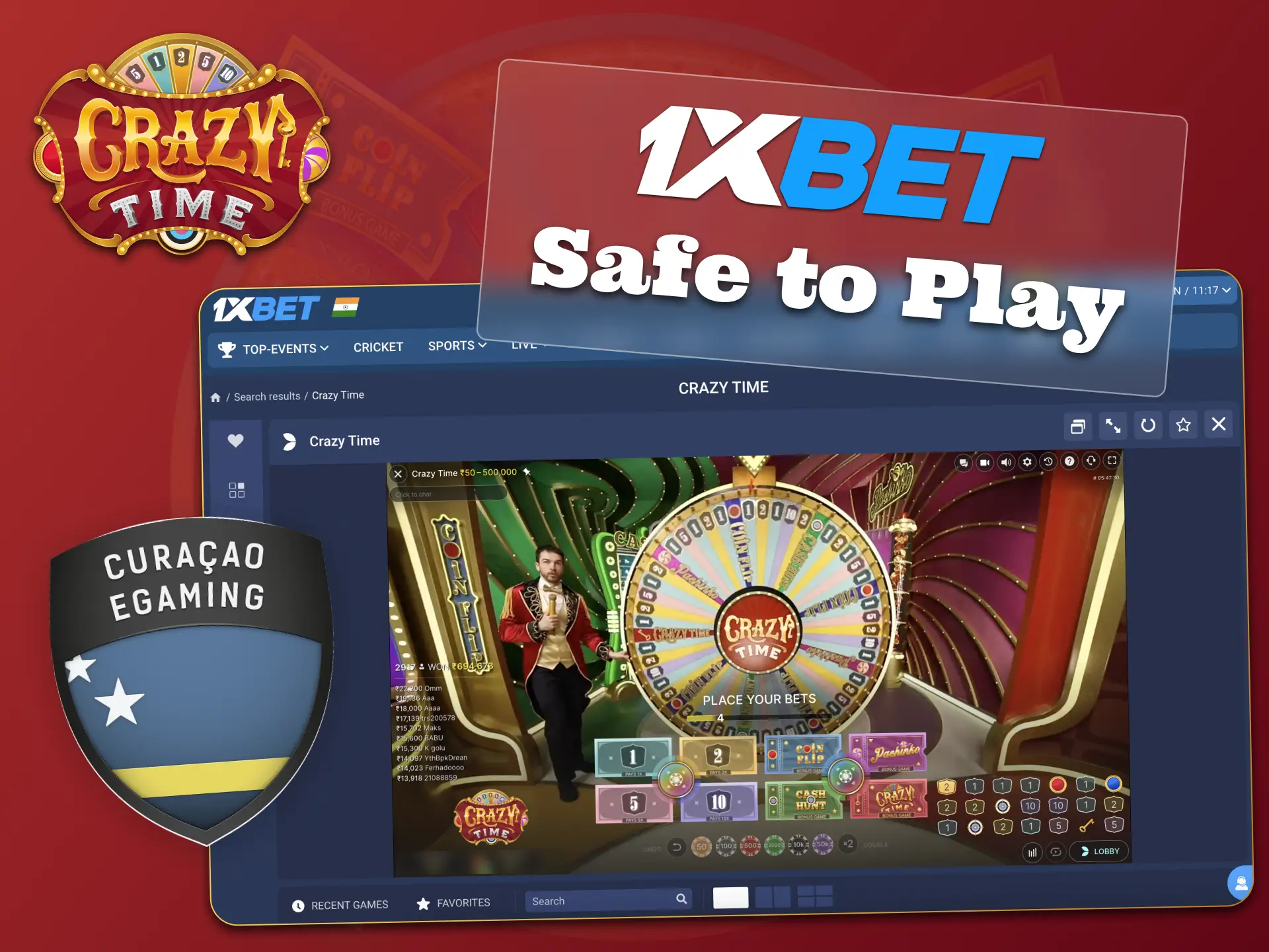 1xBet protects payments and Crazy Time data safely.