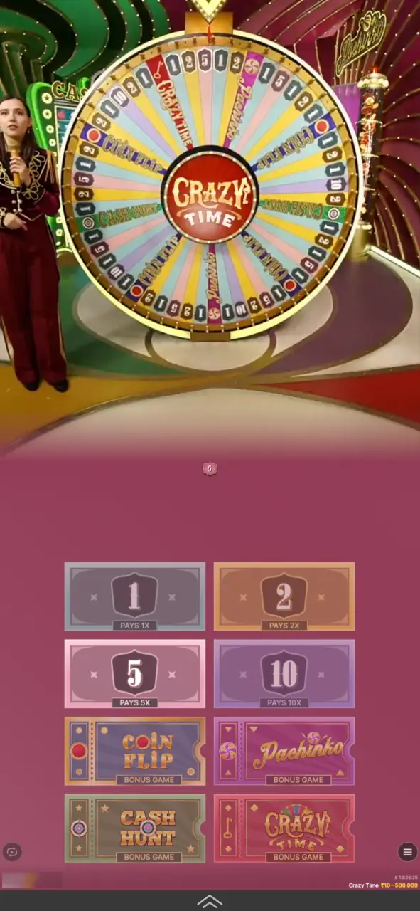 Try your luck with Crazy Time wheel on 4Rabet.