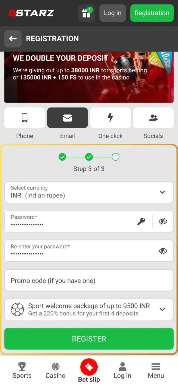 Verify your 888Starz account for Crazy Time live.
