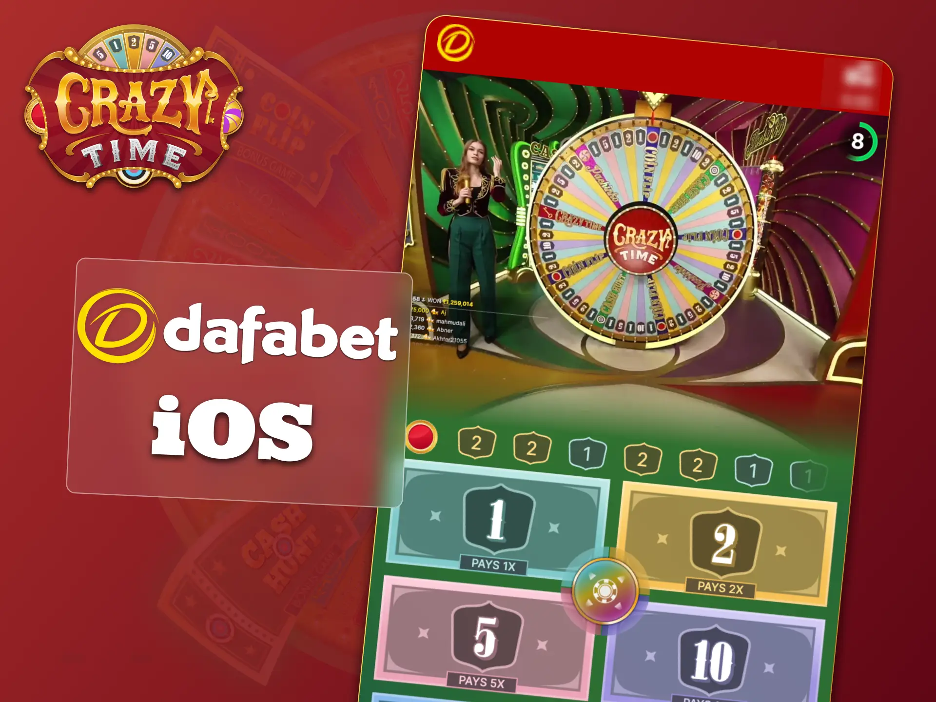 Launch Crazy Time on iOS using the Dafabet home screen shortcut.