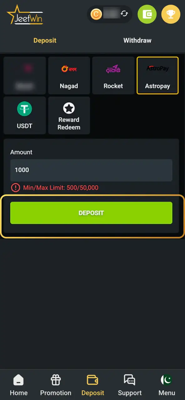 Deposit on JeetWin and play Crazy Time now.