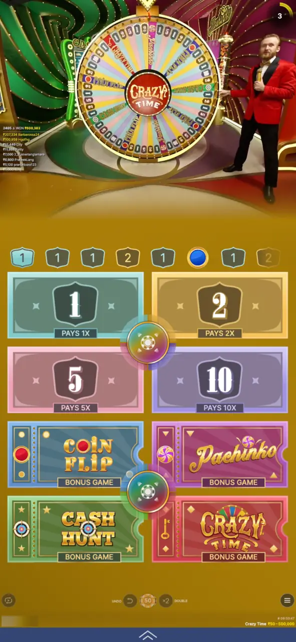 Place your bets on Crazy Time at JeetWin now.