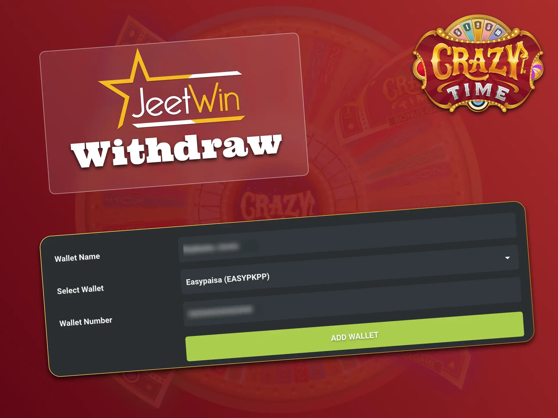 Verify your JeetWin account and withdraw Crazy Time rewards.