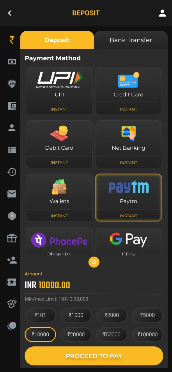 Add funds at Khelo24bet to enjoy Crazy Time.