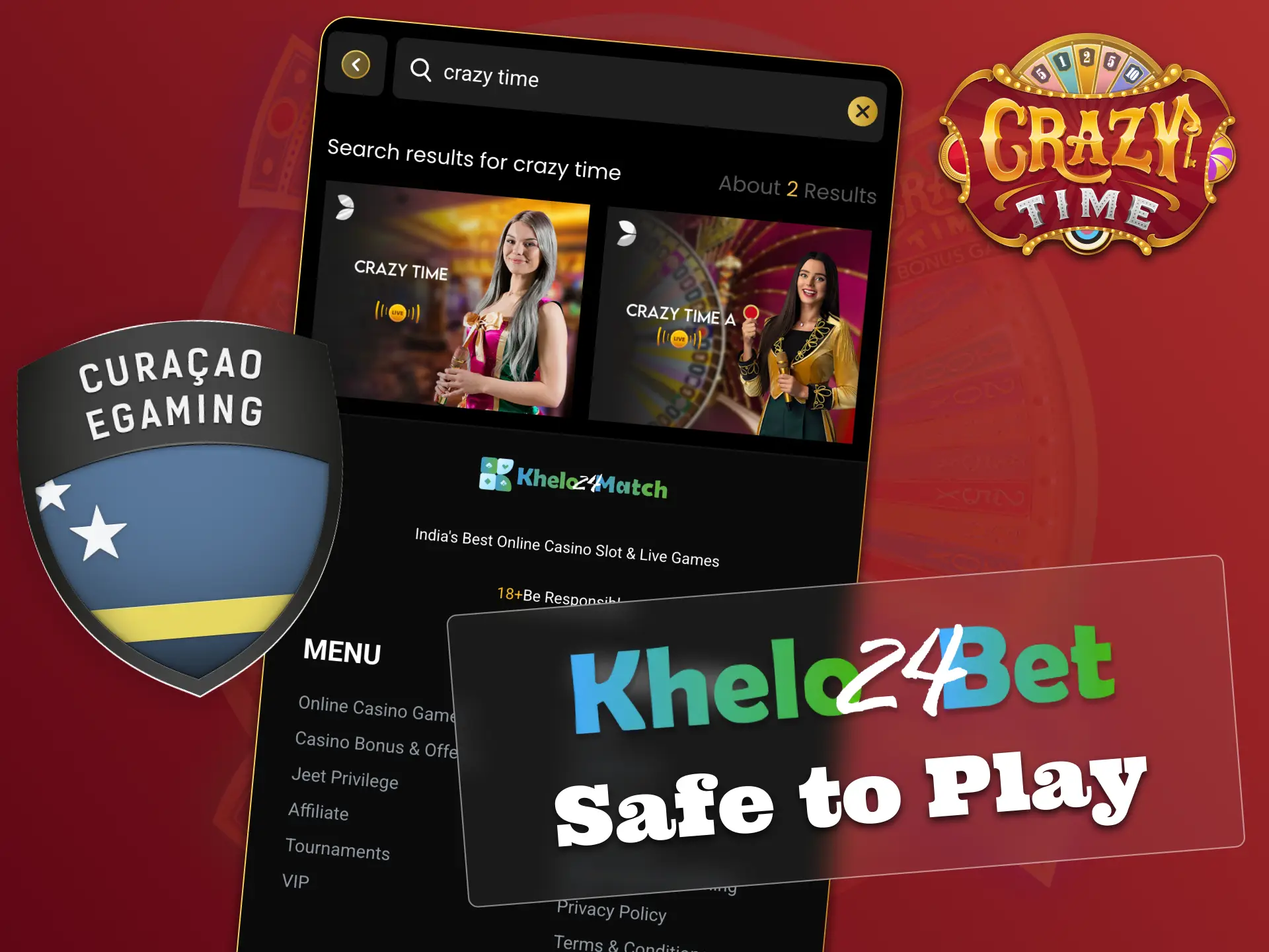 Play Crazy Time safely at Khelo24bet with full protection.