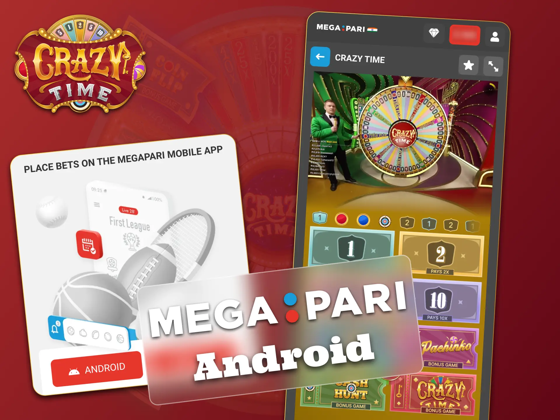 Play Crazy Time easily, access Megapari Android app now.