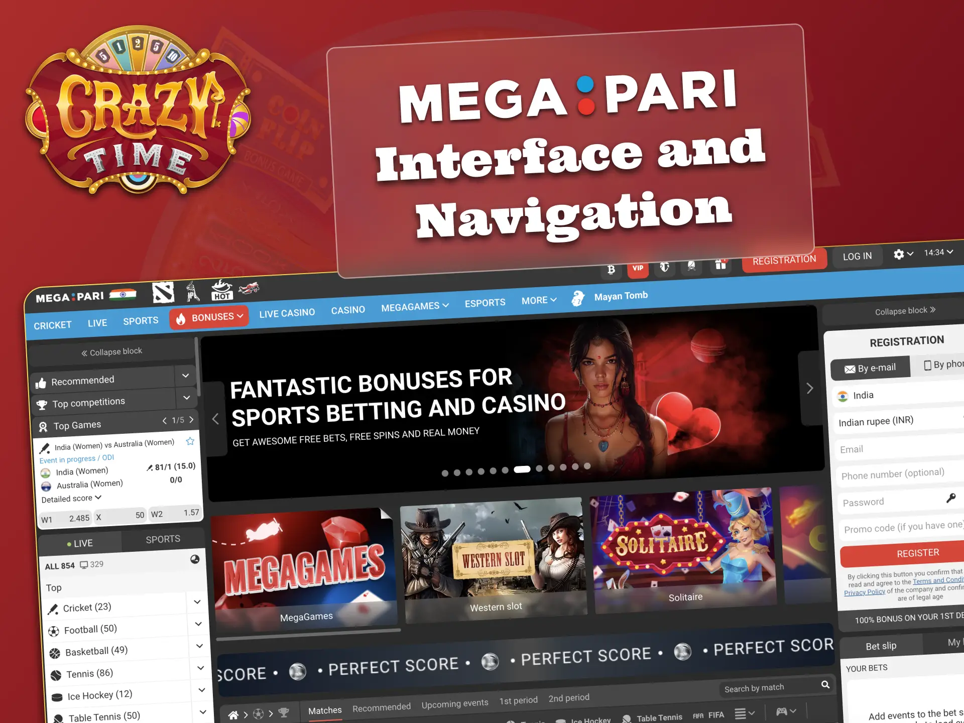 Megapari offers user-friendly interface, start Crazy Time today.