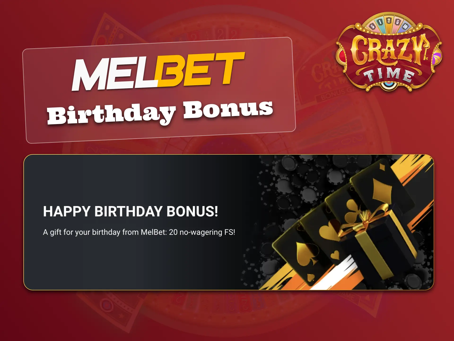Celebrate your birthday at Melbet, play Crazy Time with bonus.