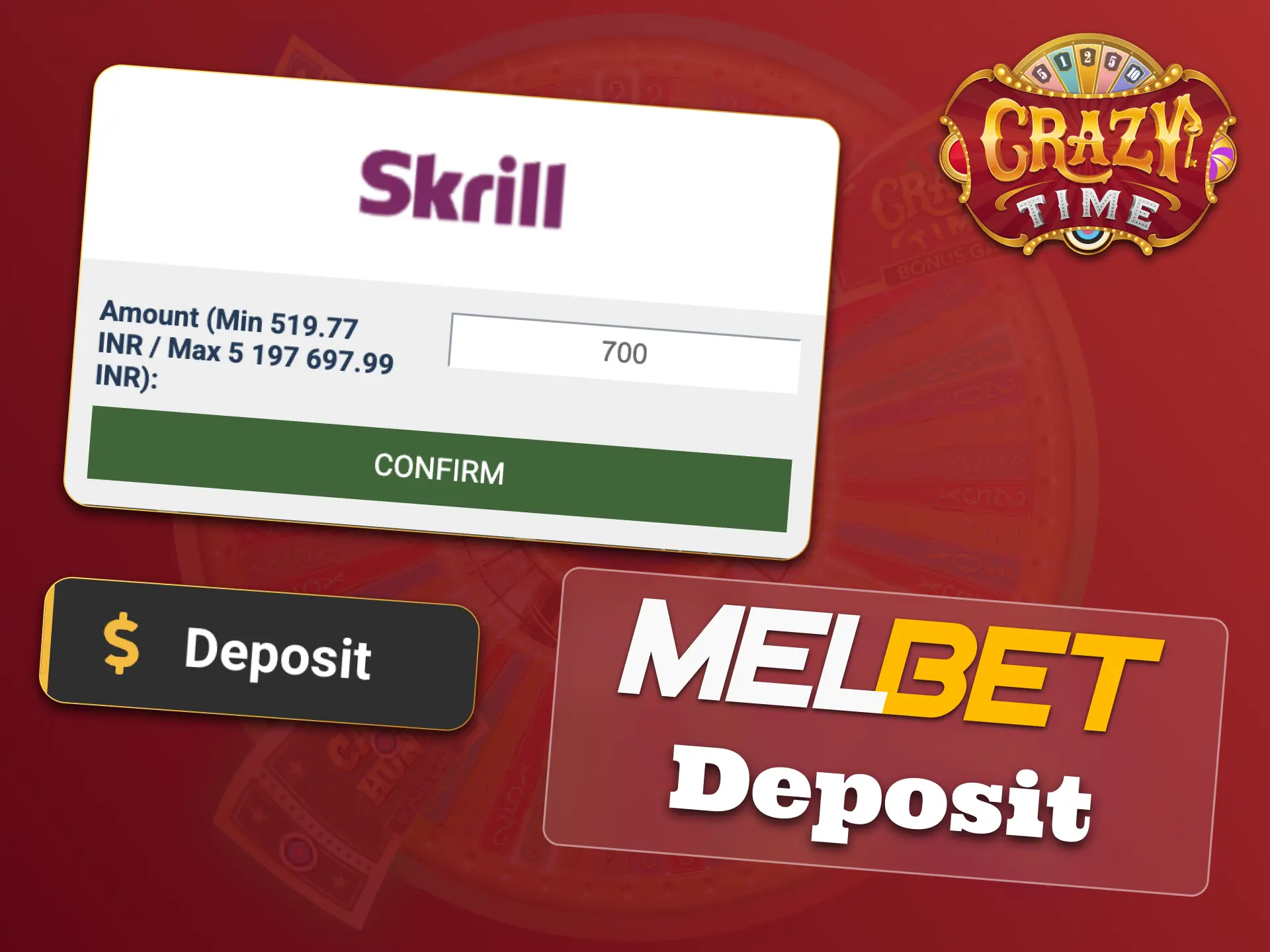 Deposit at Melbet now, start playing Crazy Time.