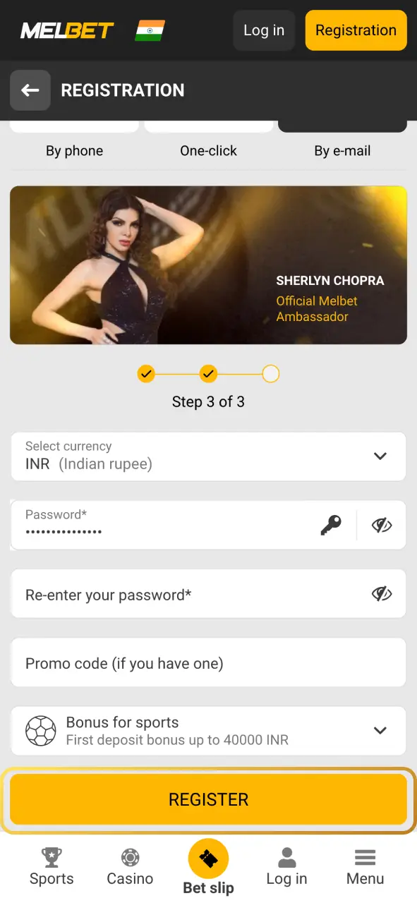 Create your Melbet account to enjoy Crazy Time.