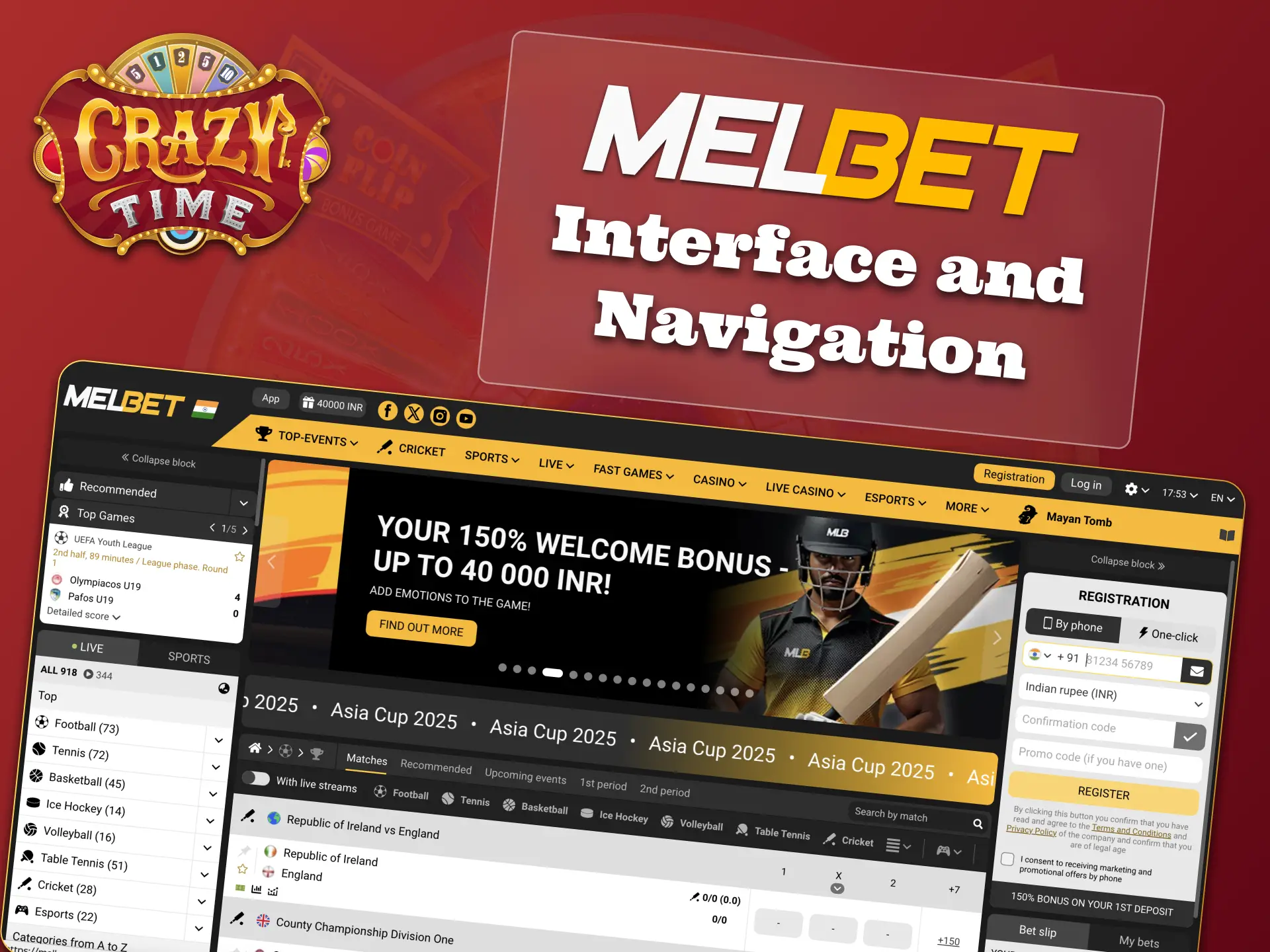 Add Crazy Time to favorites, access it fast on Melbet.