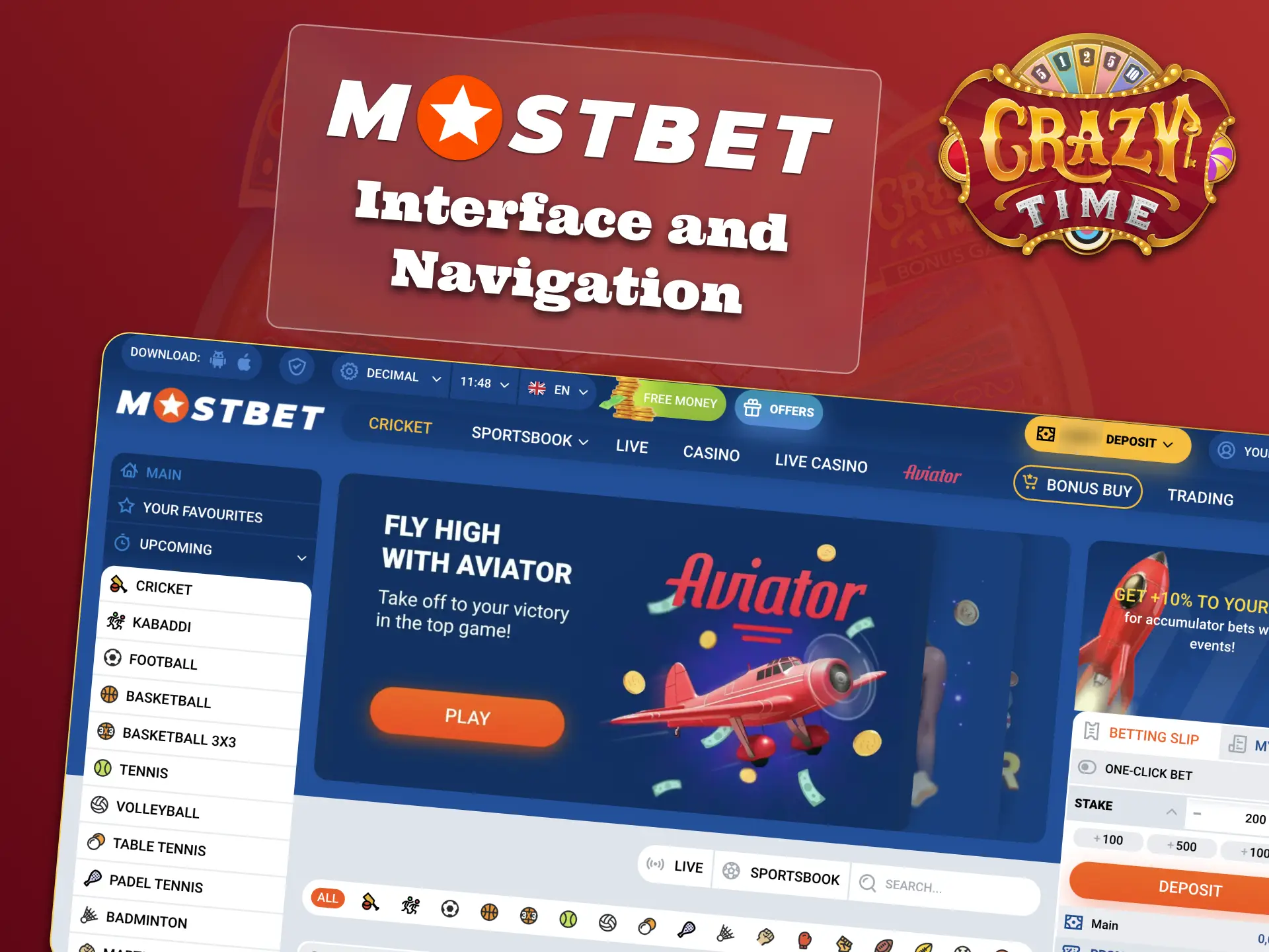 Mostbet adapts to your device for Crazy Time.