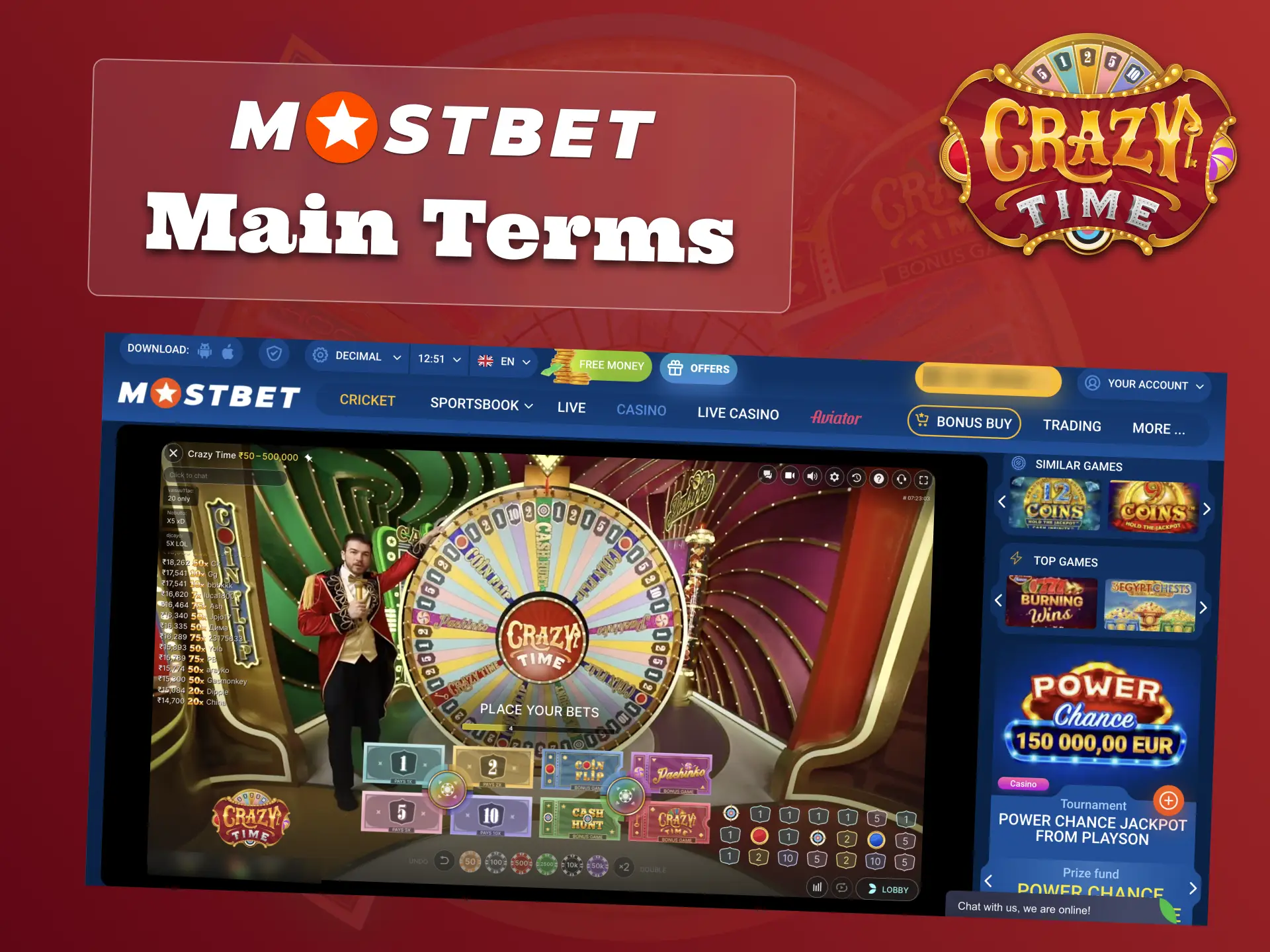 Follow Mostbet rules to play Crazy Time safely and fairly.