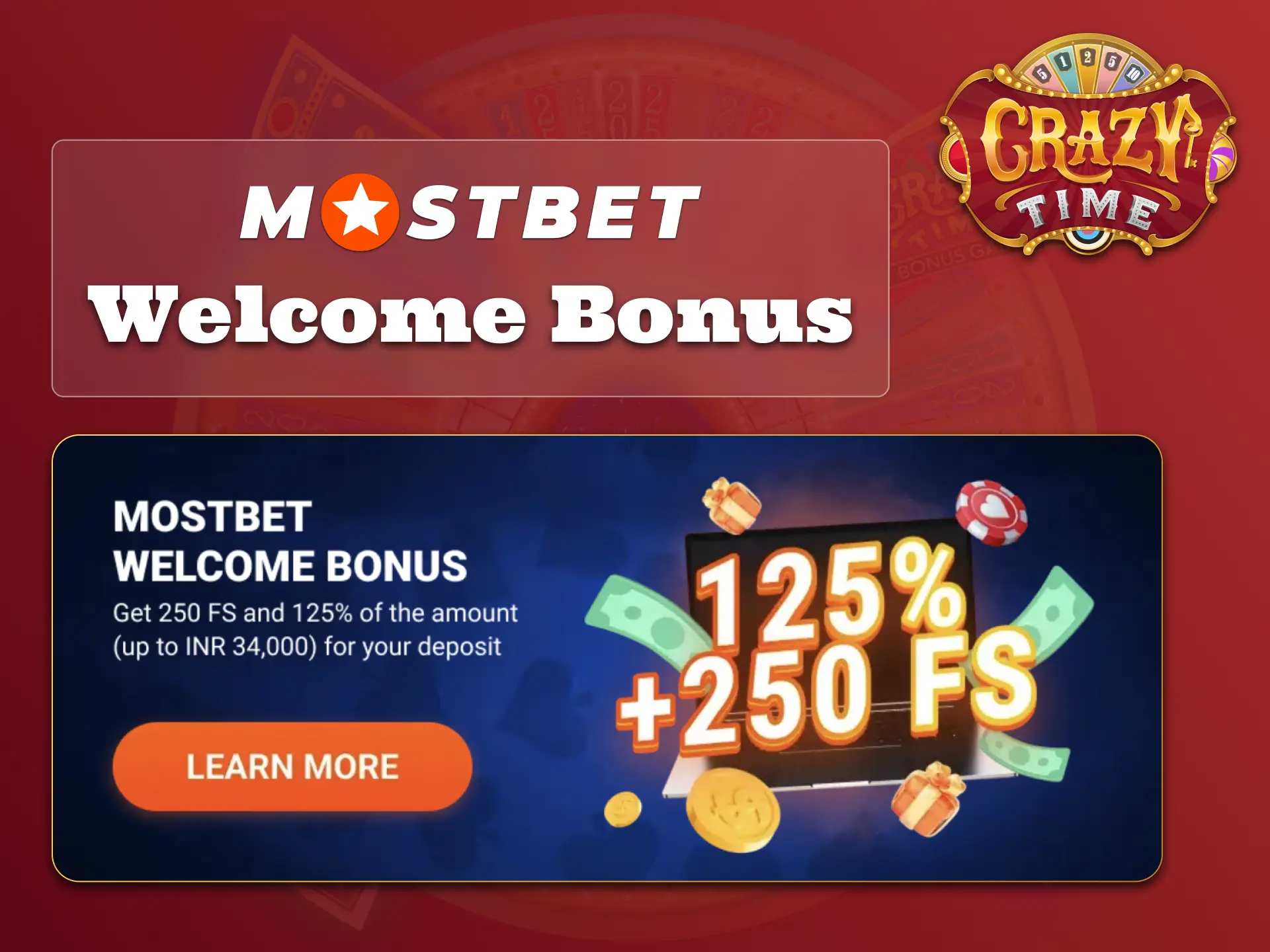 Boost your deposit and play Crazy Time on Mostbet.