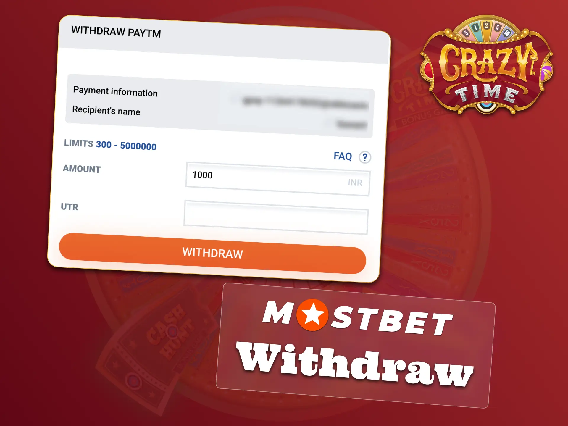 Withdraw your Crazy Time winnings easily at Mostbet.