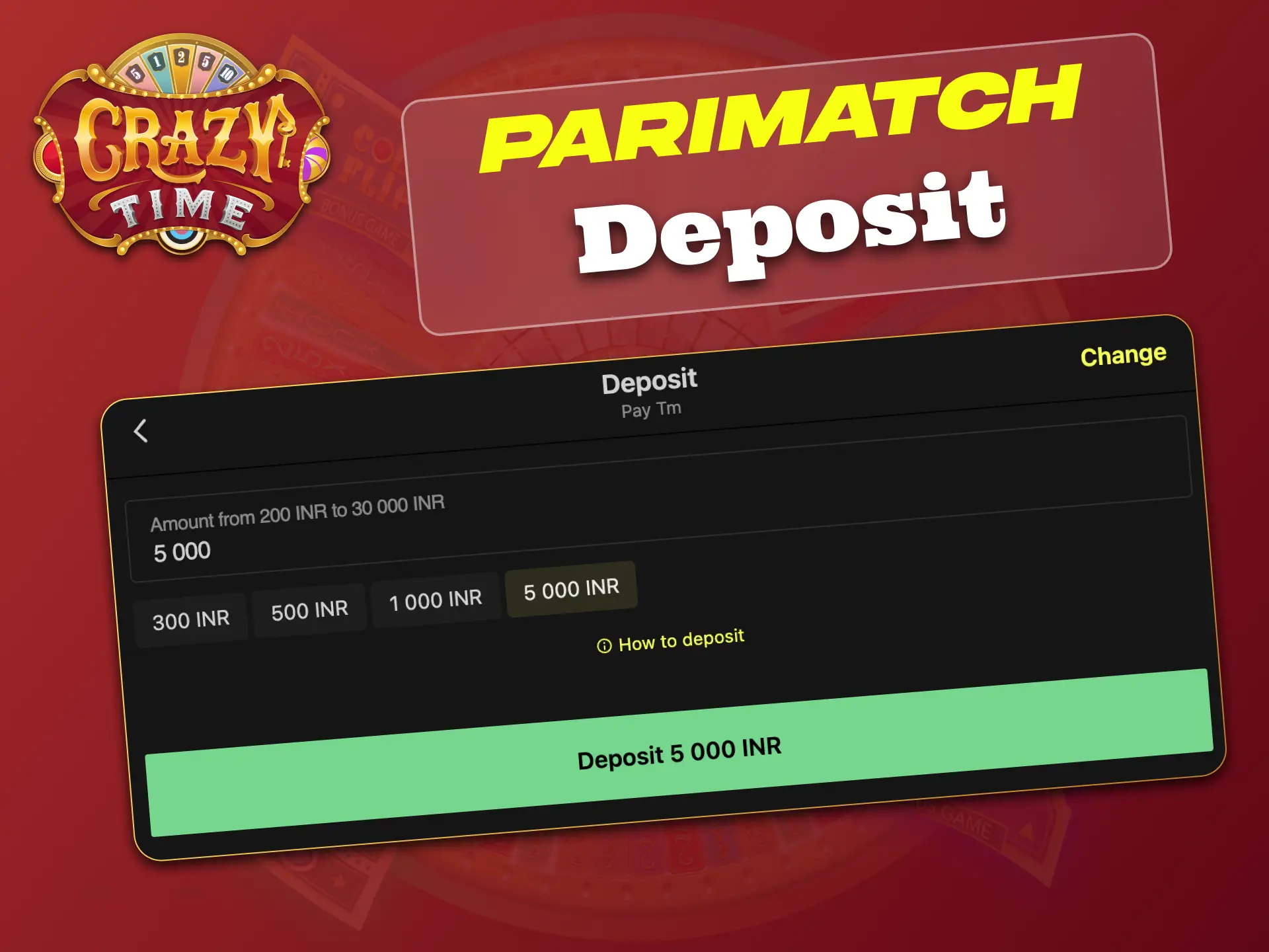 Deposit at Parimatch now, start playing Crazy Time.