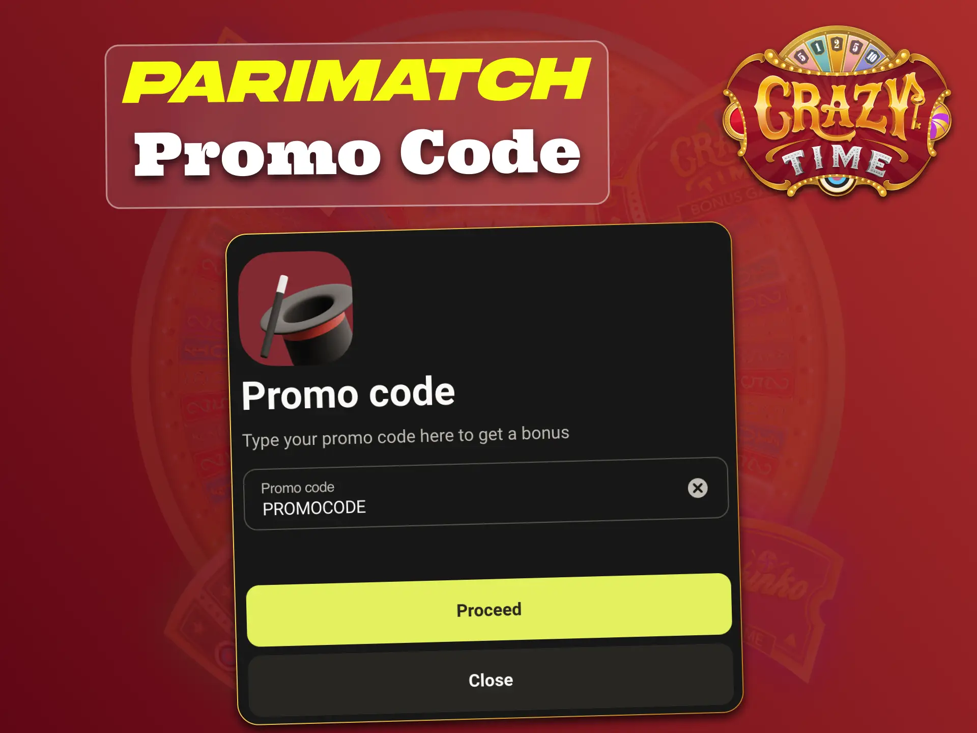Activate your Parimatch promo code, enjoy Crazy Time with extra funds.