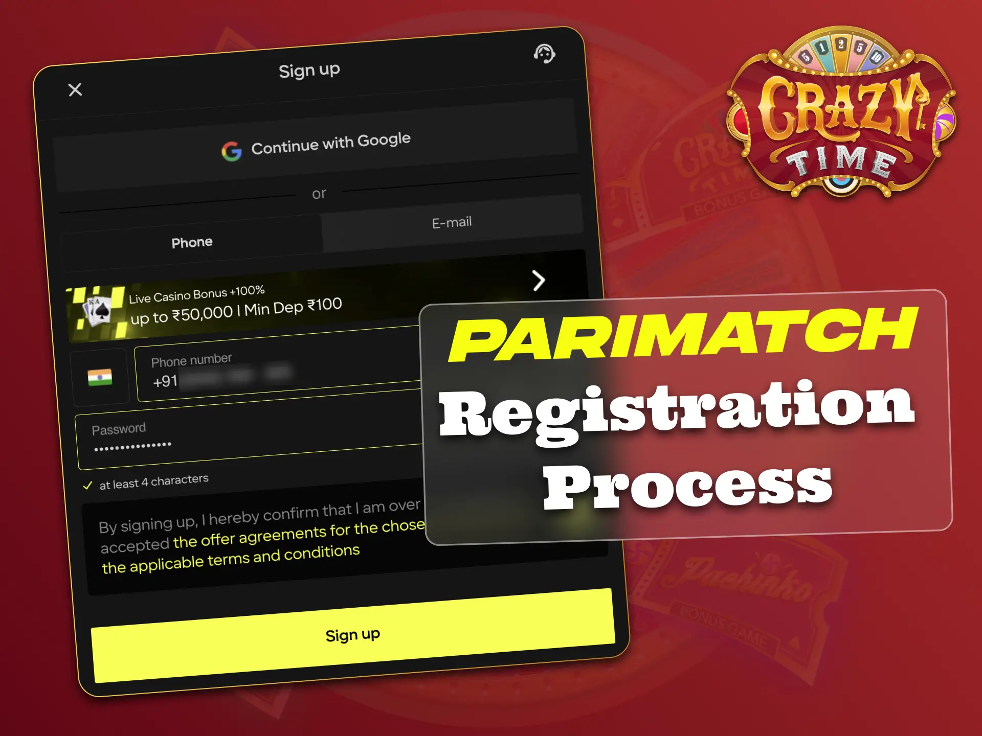 Sign up on Parimatch, get access to Crazy Time.
