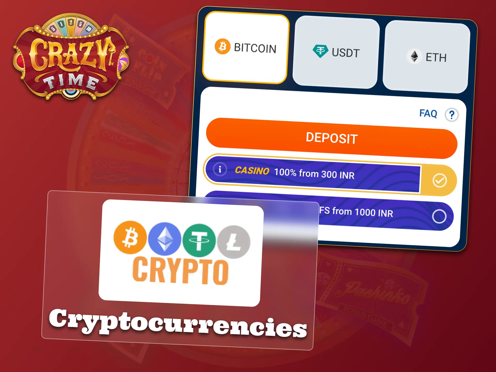 Use cryptocurrencies for fast deposits and play Crazy Time today.
