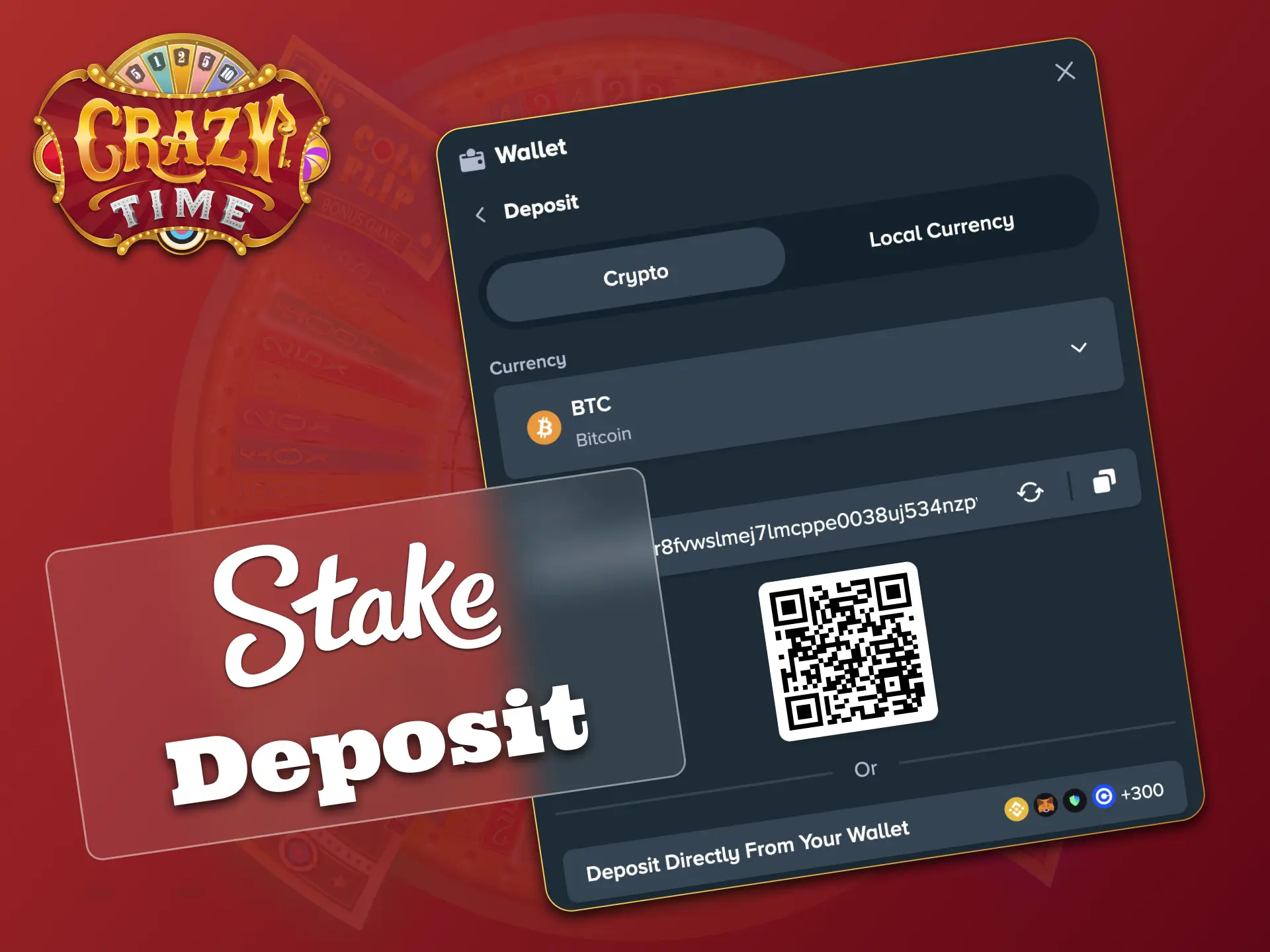 Deposit crypto at Stake, start Crazy Time today.