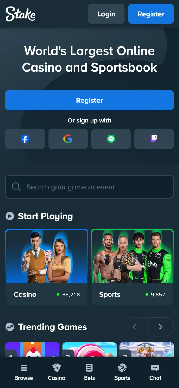 Open Stake official site and play Crazy Time.